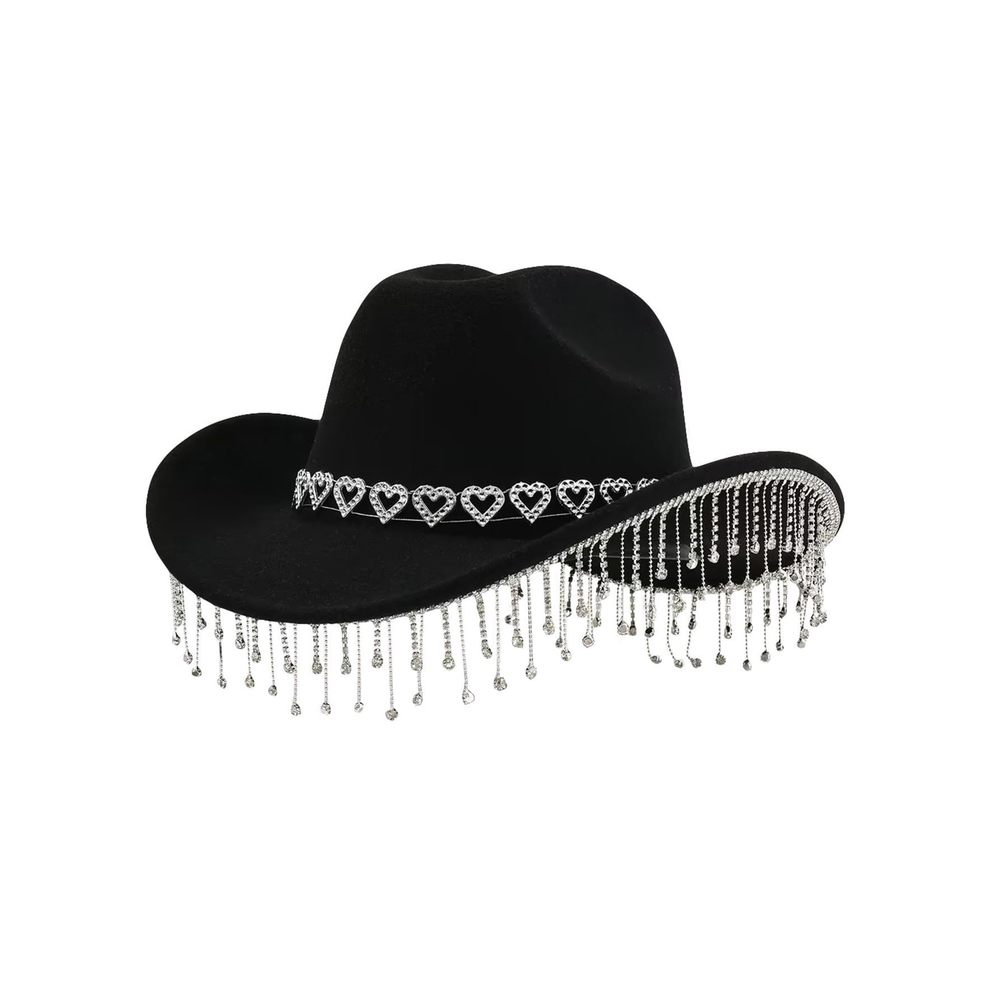 Women's Western Rhinestone Tassel Decor Cowboy Hat Halloween Cowgirl Hat